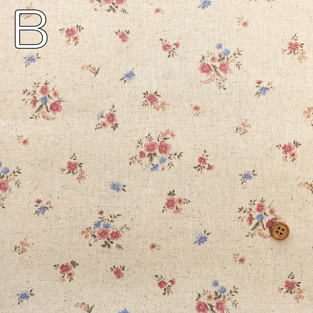 C/L Canvas Printed Fabric - Flowers - nomura tailor