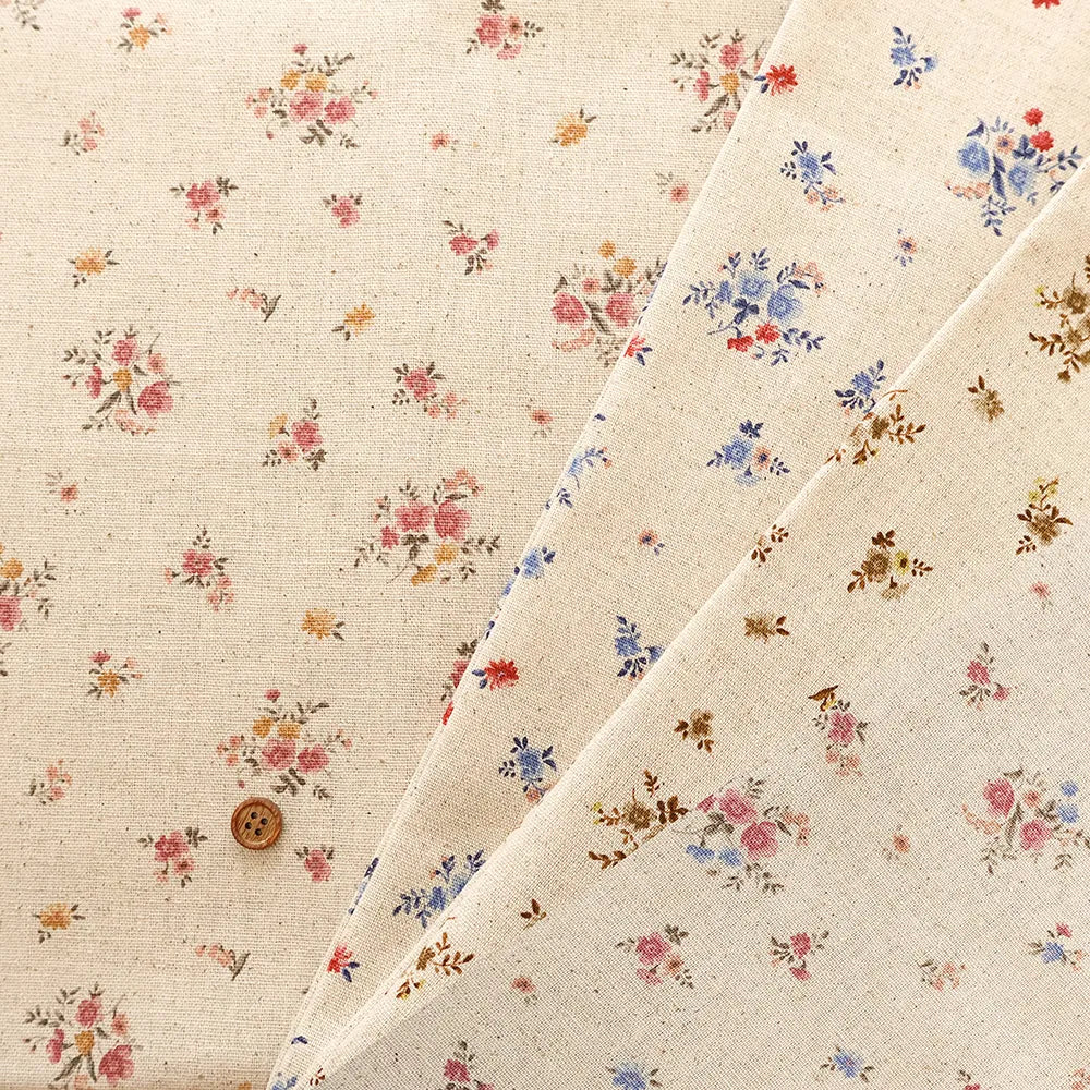 C/L Canvas Printed Fabric - Flowers - nomura tailor
