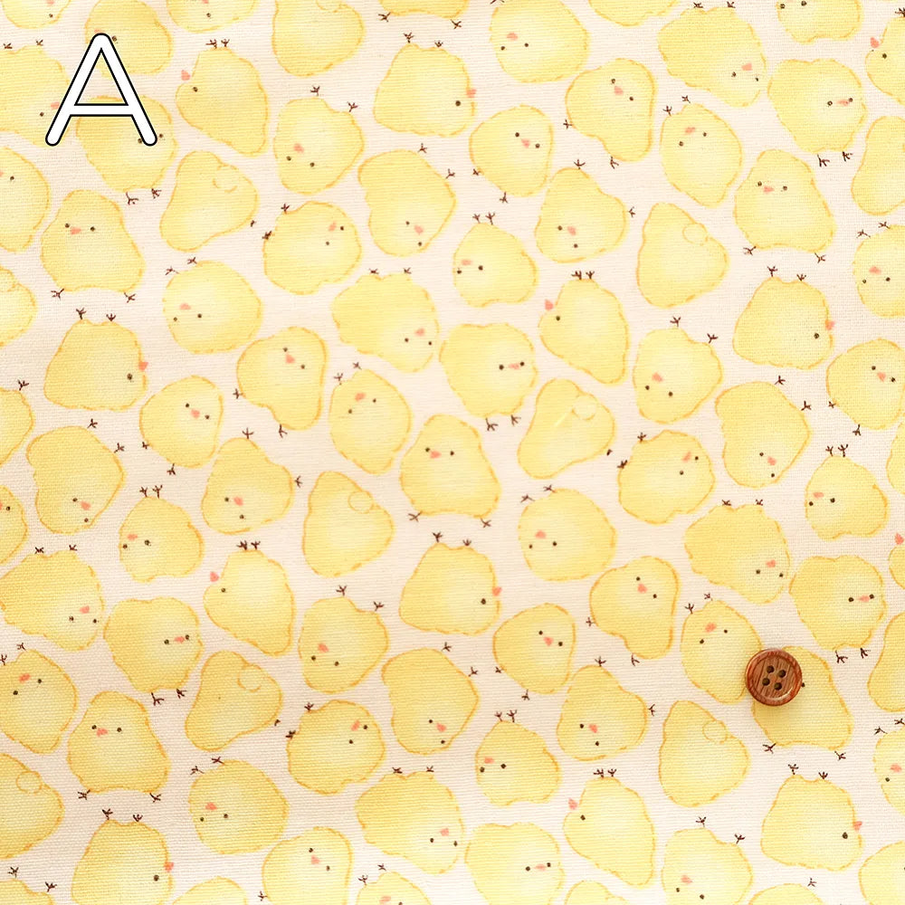 Cotton Double Gauze Printed Fabric - Chick - nomura tailor