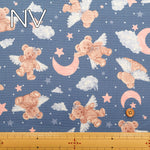 Cotton Oxford Fabric - Classical Modern Angel Bear - nomura tailor