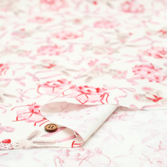 Cotton Oxford Fabric - Classical Modern Rabbit Ribbon - nomura tailor