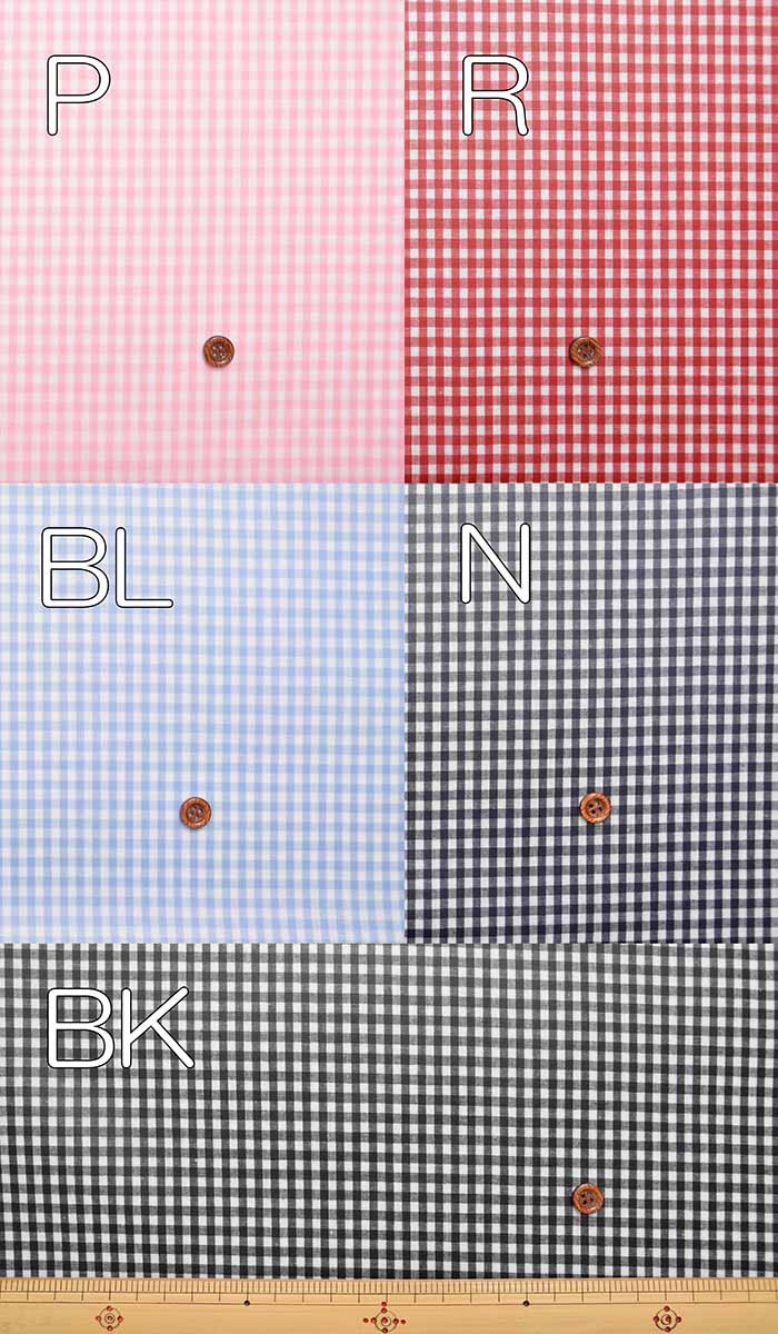 Cotton Broad Print Laminated Fabric Gingham Check - nomura tailor