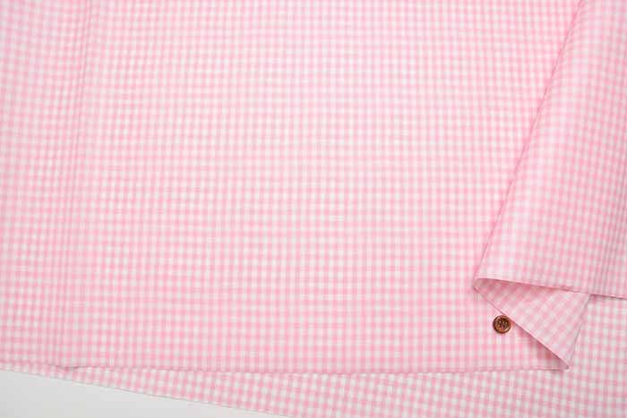 Cotton Broad Print Laminated Fabric Gingham Check - nomura tailor