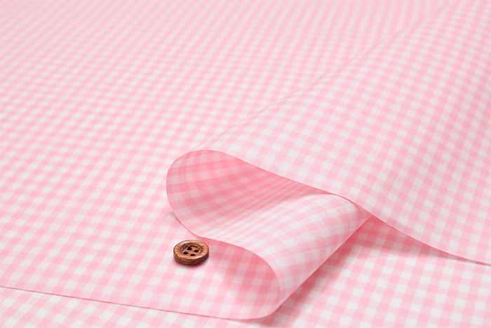 Cotton Broad Print Laminated Fabric Gingham Check - nomura tailor