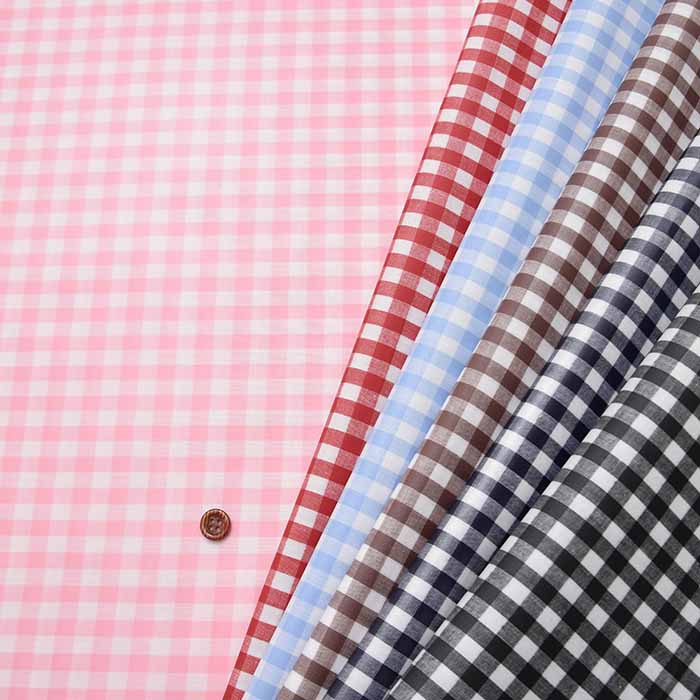 Cotton tip dyed and erased laminated fabric gingham check - nomura tailor