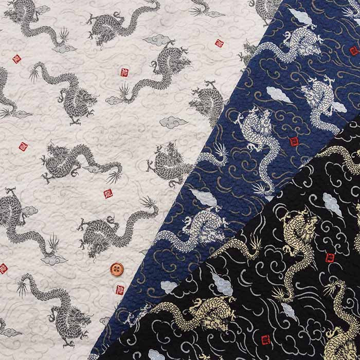 Cotton ripple print fabric Favourite Series Dragon - nomura tailor