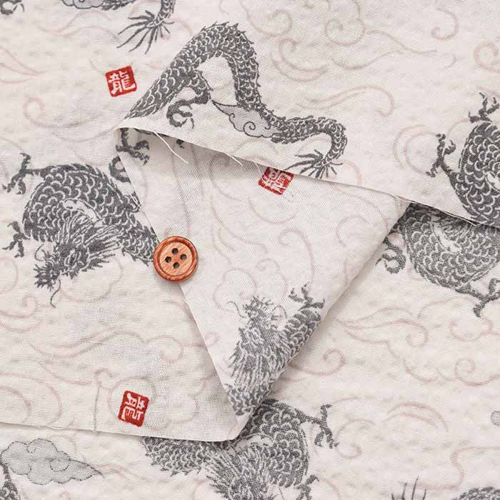 Cotton ripple print fabric Favourite Series Dragon - nomura tailor