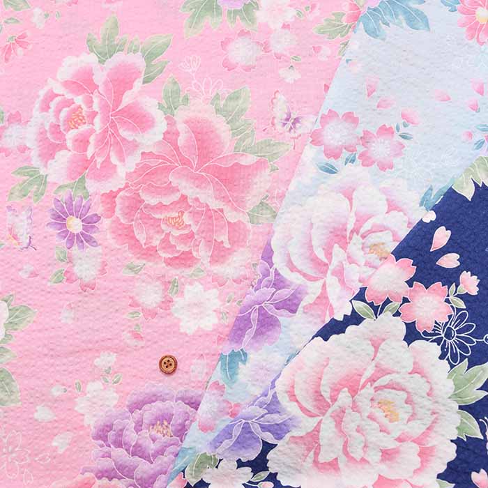Cotton Ripple Print Fabric Favourite Series Sweet Flower - nomura tailor