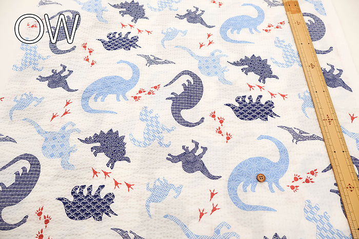 Cotton Ripple-printed Fabric - Favorite Series Dinosaur - nomura tailor