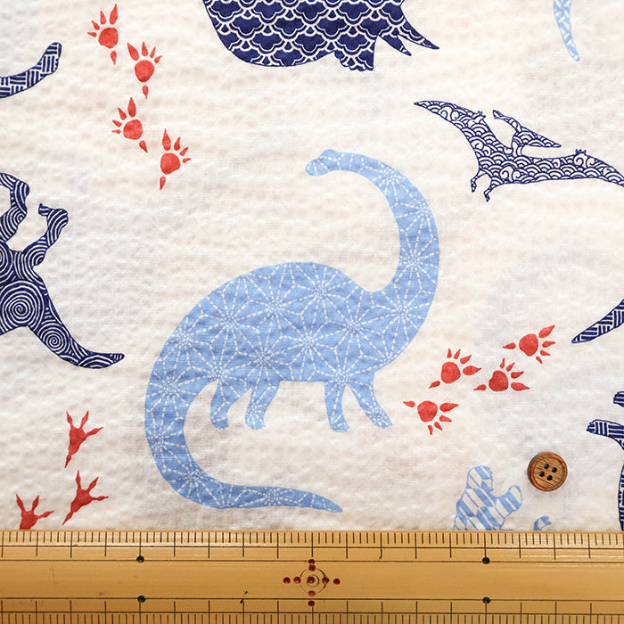 Cotton Ripple-printed Fabric - Favorite Series Dinosaur - nomura tailor