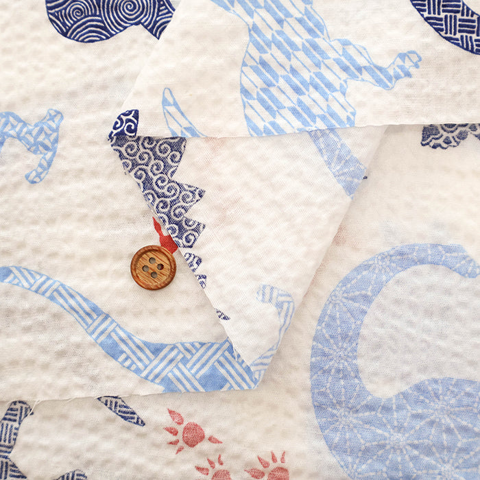 Cotton Ripple-printed Fabric - Favorite Series Dinosaur - nomura tailor