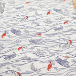 Cotton Ripple Printed Fabric - Favorite Series Waves - nomura tailor