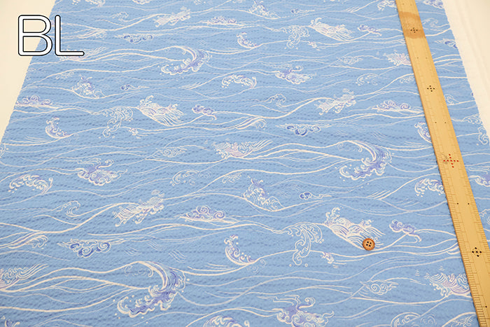 Cotton Ripple Printed Fabric - Favorite Series Waves - nomura tailor