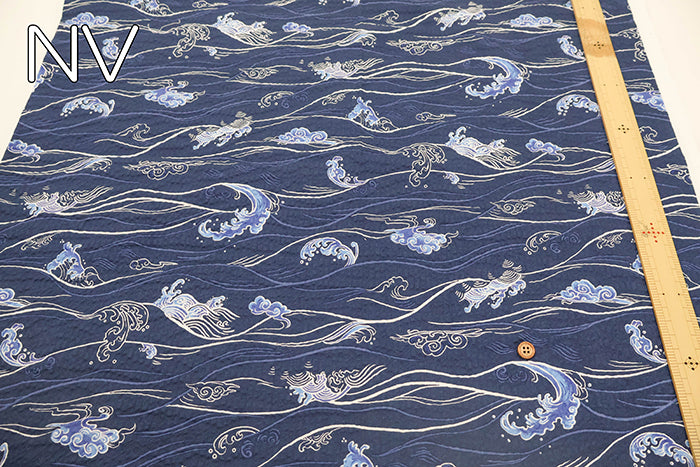 Cotton Ripple Printed Fabric - Favorite Series Waves - nomura tailor