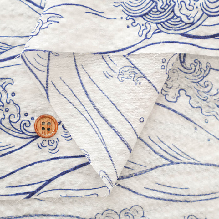 Cotton Ripple Printed Fabric - Favorite Series Waves - nomura tailor