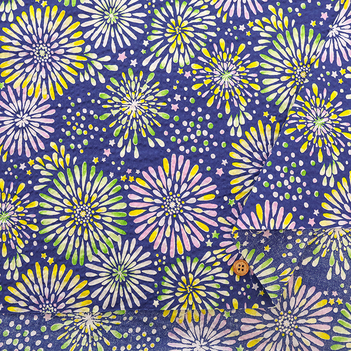 Cotton Ripple-printed Fabric - Favorite Series Fireworks Star - nomura tailor