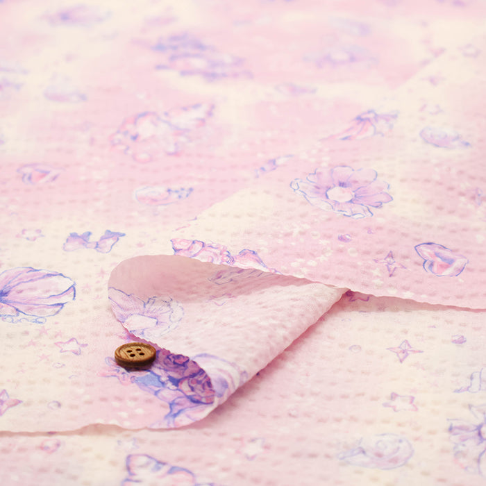 Cotton Ripple-printed Fabric - Favorite Series Pearl Flower - nomura tailor