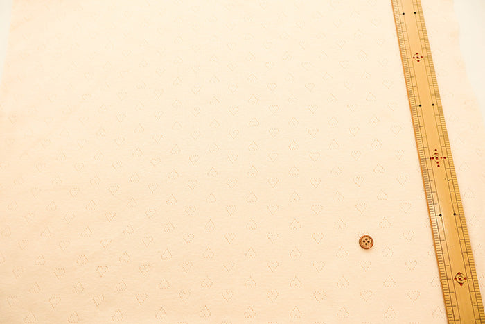 Okiniiri baby Cotton Ribbed Heart Knit Fabric - nomura tailor