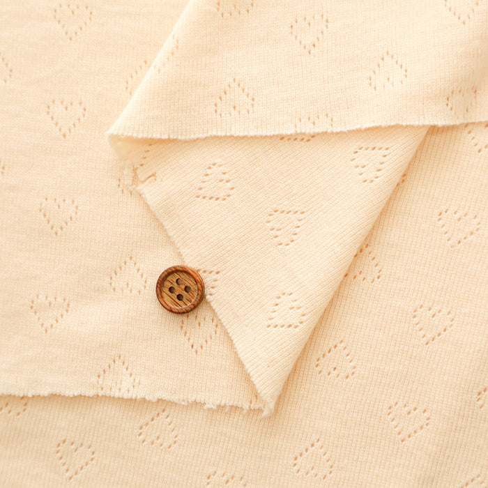 Okiniiri baby Cotton Ribbed Heart Knit Fabric - nomura tailor