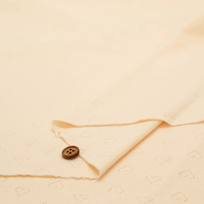 Okiniiri baby Cotton Ribbed Heart Knit Fabric - nomura tailor