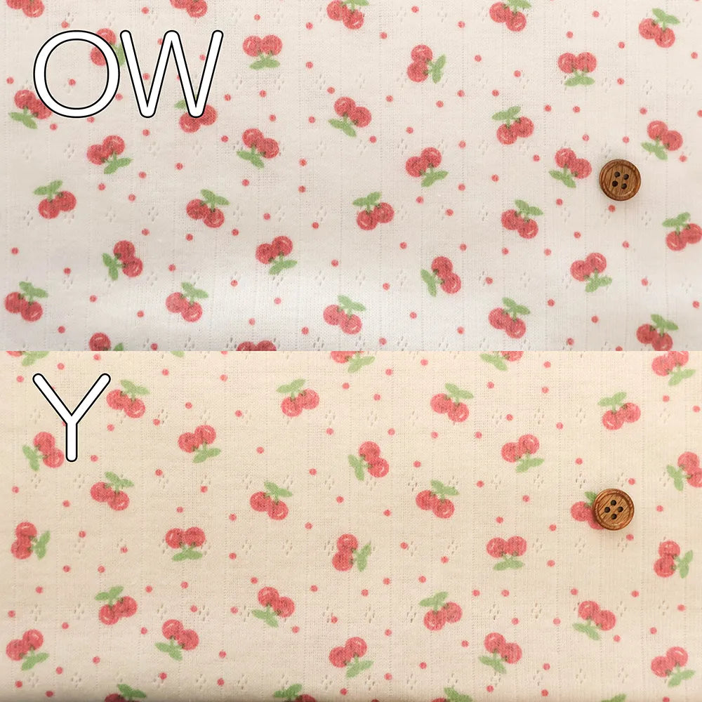 Made in China Needle-Out Knit Fabric - Cherry dots - nomura tailor