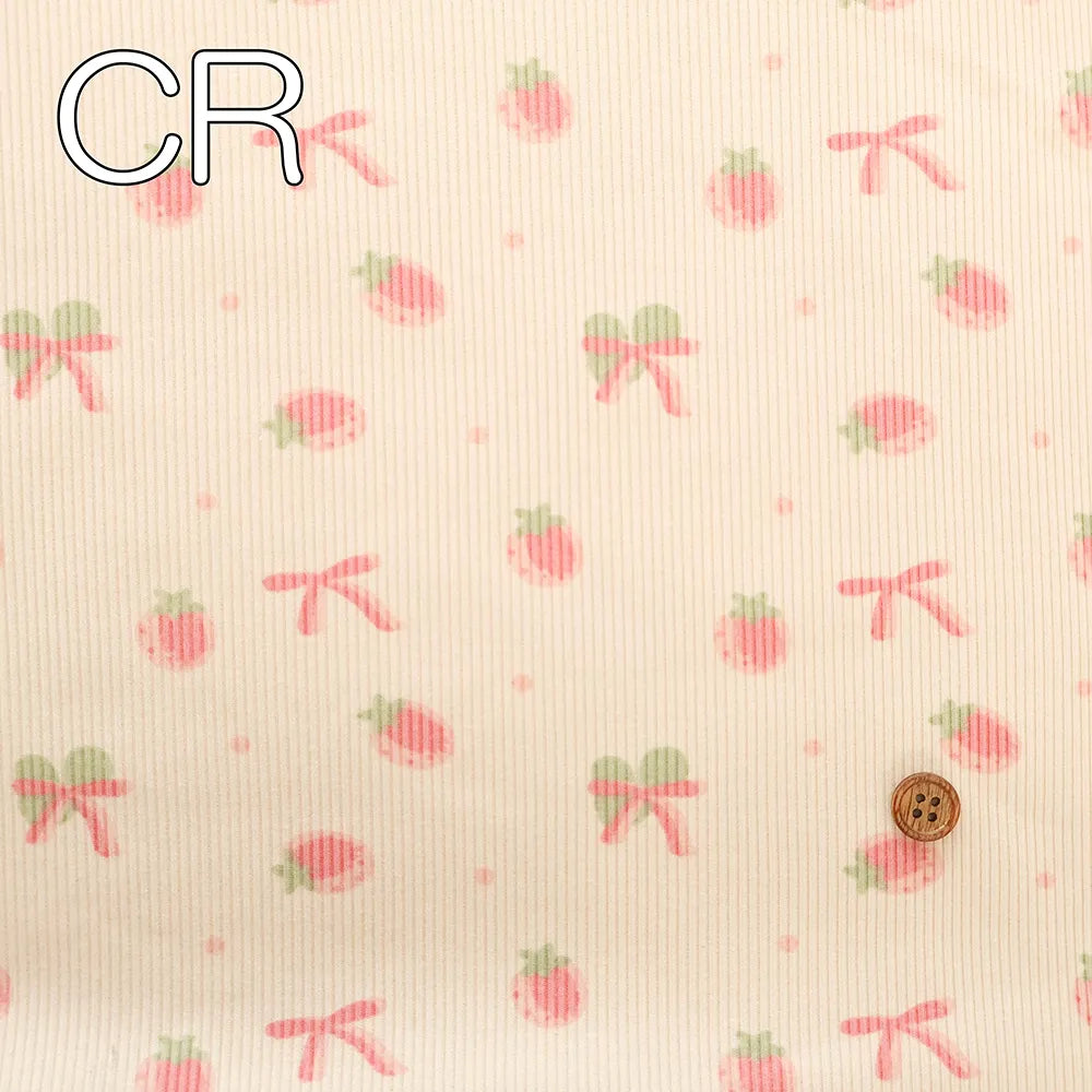 Made in China Rib Knit Fabric - Strawberry Ribbon - nomura tailor