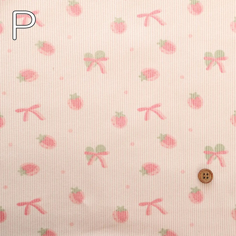 Made in China Rib Knit Fabric - Strawberry Ribbon - nomura tailor