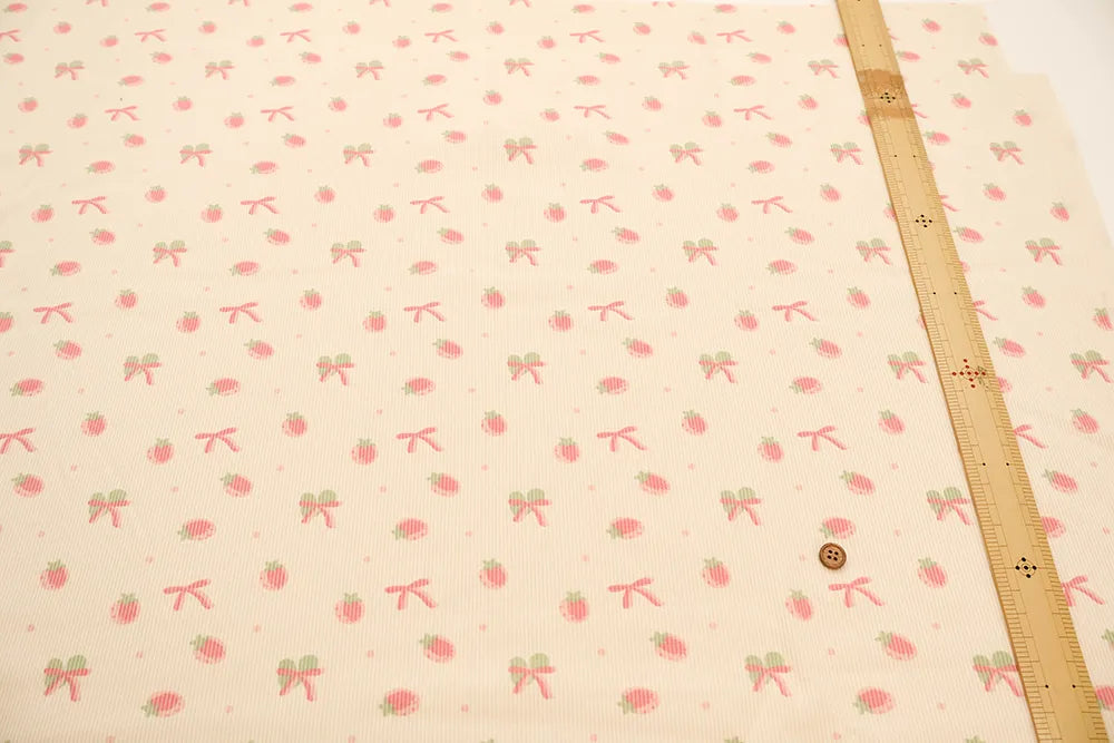 Made in China Rib Knit Fabric - Strawberry Ribbon - nomura tailor
