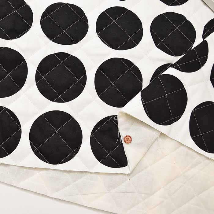 Cotton oxford printed quilt fabric ≪Half stitch≫ Polka dots - nomura tailor