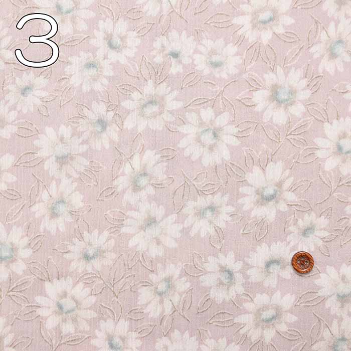 Cotton Si Clap Print Fabric Sheer Style Flower - nomura tailor