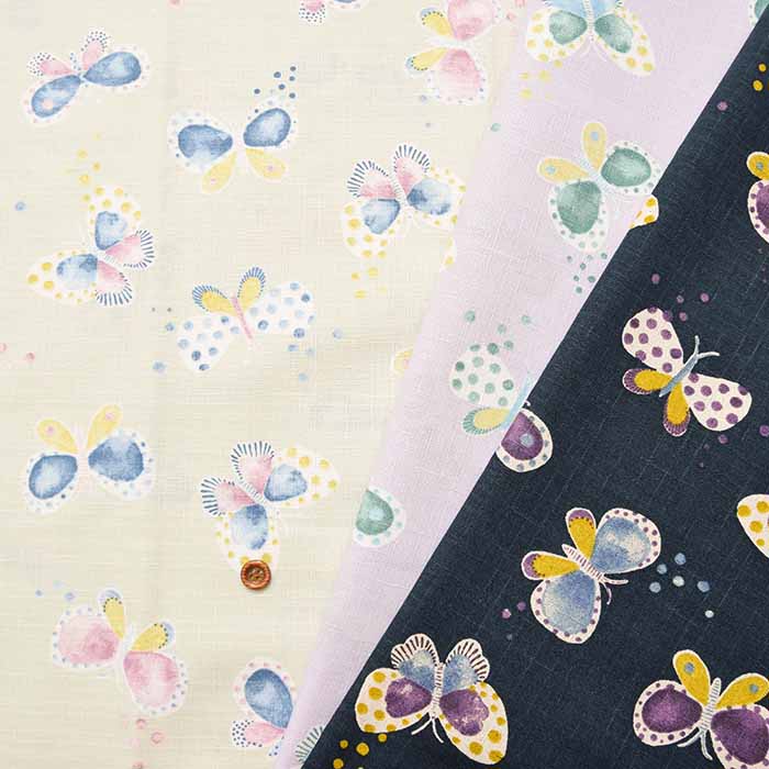 Cotton Southern Cross Print Fabric RICORNO Watercolor Butterfly - nomura tailor