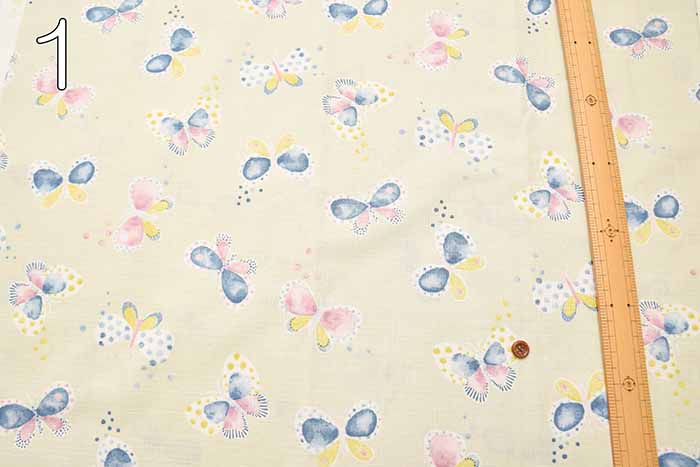 Cotton Southern Cross Print Fabric RICORNO Watercolor Butterfly - nomura tailor