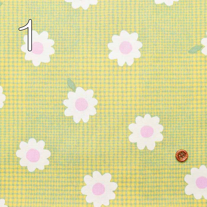 Cotton Ox Printed Fabric COLORHYTHM Check & Flower - nomura tailor