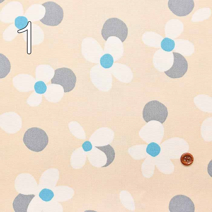 Cotton Ox Printed Fabric COLORHYTHM Dots & Flowers - nomura tailor