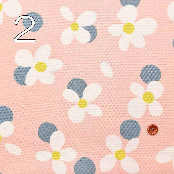 Cotton Ox Printed Fabric COLORHYTHM Dots & Flowers - nomura tailor