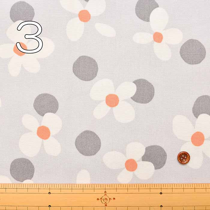 Cotton Ox Printed Fabric COLORHYTHM Dots & Flowers - nomura tailor