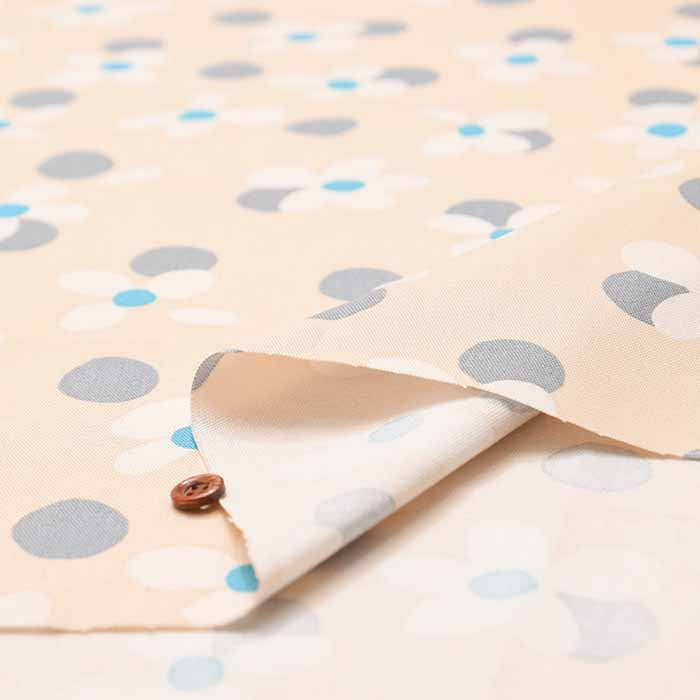 Cotton Ox Printed Fabric COLORHYTHM Dots & Flowers - nomura tailor