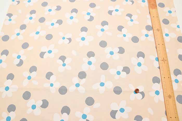 Cotton Ox Printed Fabric COLORHYTHM Dots & Flowers - nomura tailor