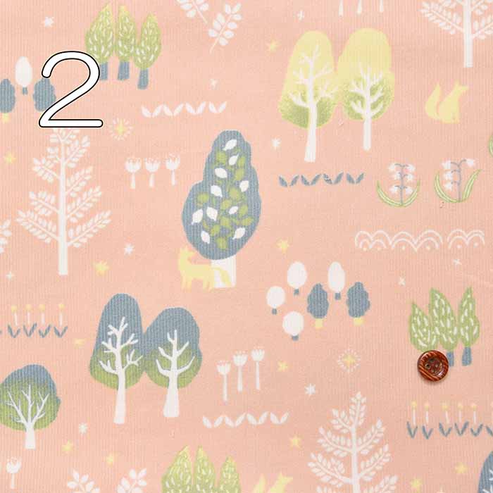 Cotton Corduroy Printed Fabric Forest and Animals - nomura tailor