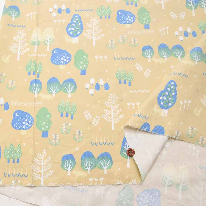 Cotton Corduroy Printed Fabric Forest and Animals - nomura tailor