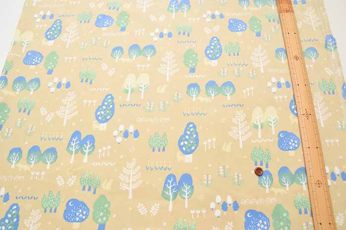 Cotton Corduroy Printed Fabric Forest and Animals - nomura tailor