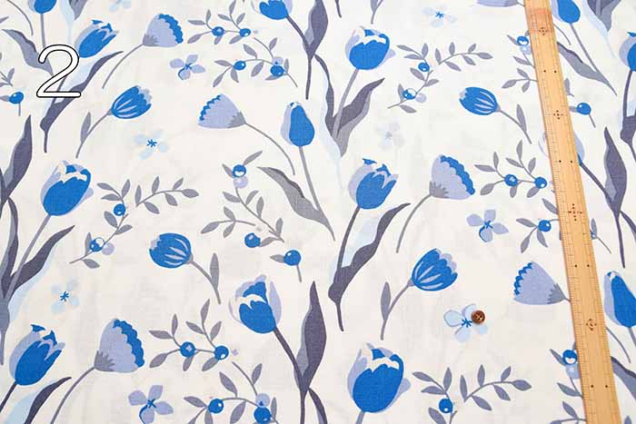 W width cotton buckingham print fabric Tulip - nomura tailor