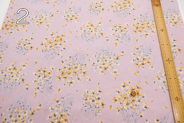 C/L Muslin Print Fabric Soft Finished momen-t - Flower - nomura tailor