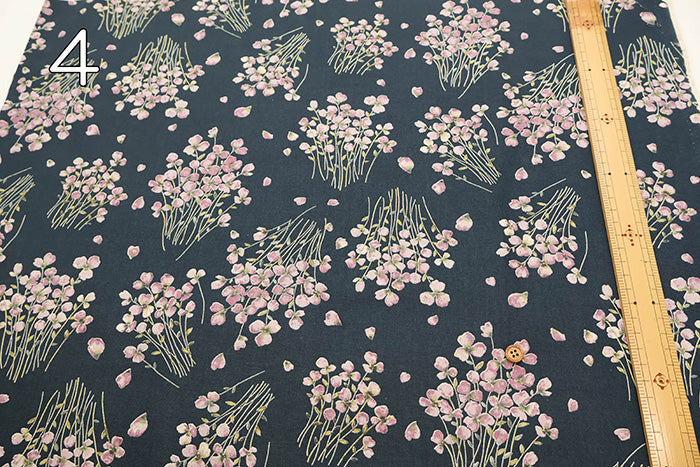C/L Muslin Print Fabric Soft Finished momen-t - Flower - nomura tailor