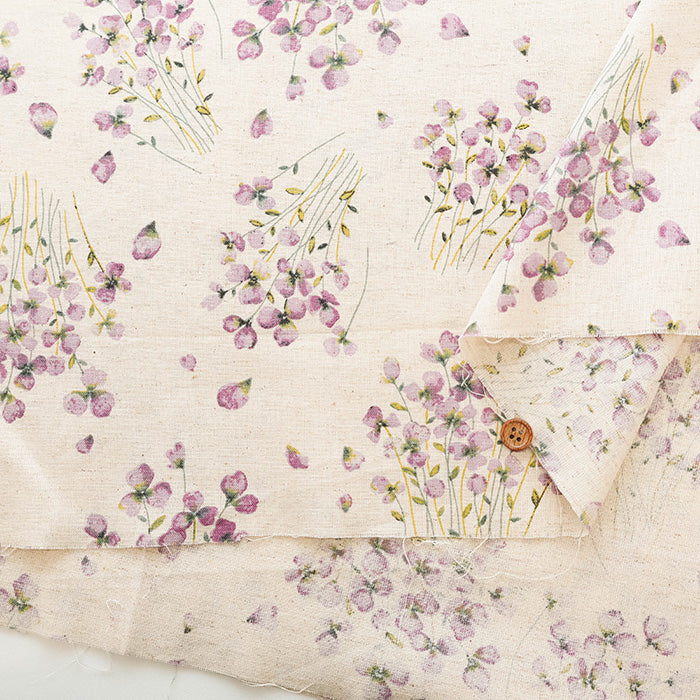 C/L Muslin Print Fabric Soft Finished momen-t - Flower - nomura tailor