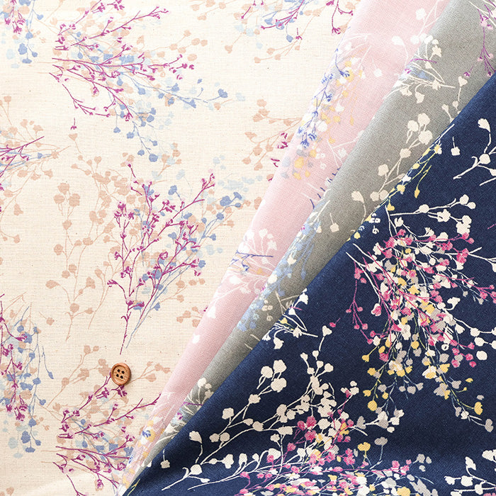C/L Muslin Print Fabric Soft Finished momen-t - Flower - nomura tailor