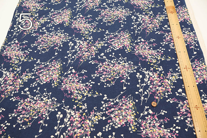 C/L Muslin Print Fabric Soft Finished momen-t - Flower - nomura tailor