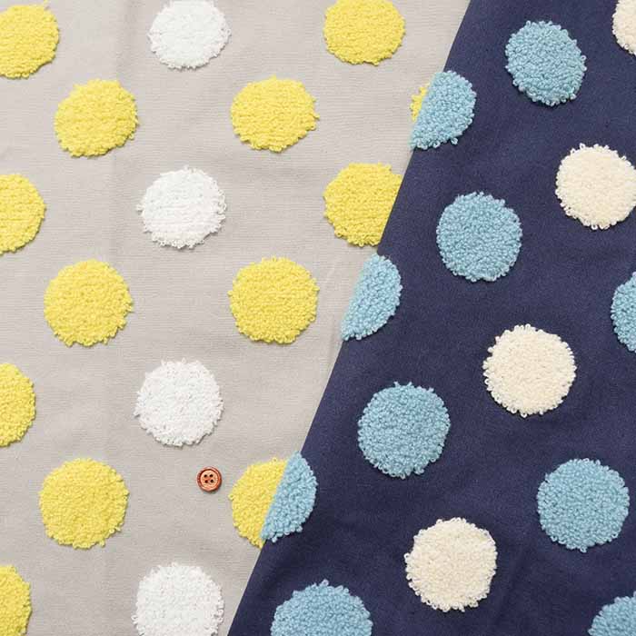 ≪Cotton ox Tufting style embroidery fabric Dot [1 pattern: approx. 50cm x 64cm - nomura tailor