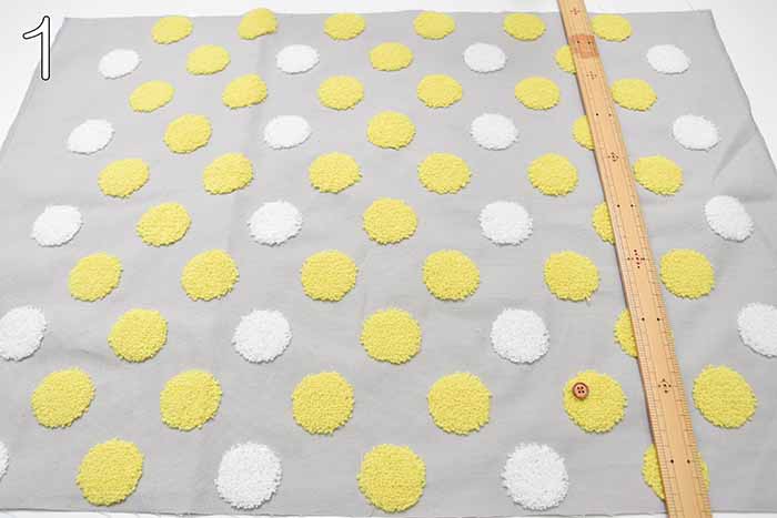≪Cotton ox Tufting style embroidery fabric Dot [1 pattern: approx. 50cm x 64cm - nomura tailor