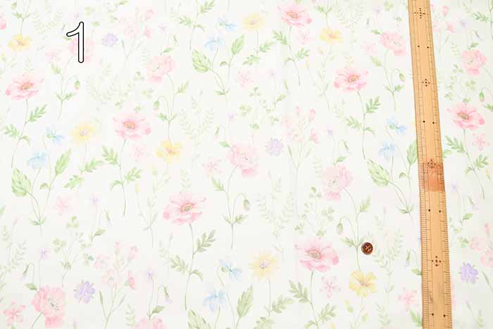 Water-repellent polyester printed fabric Flower - nomura tailor